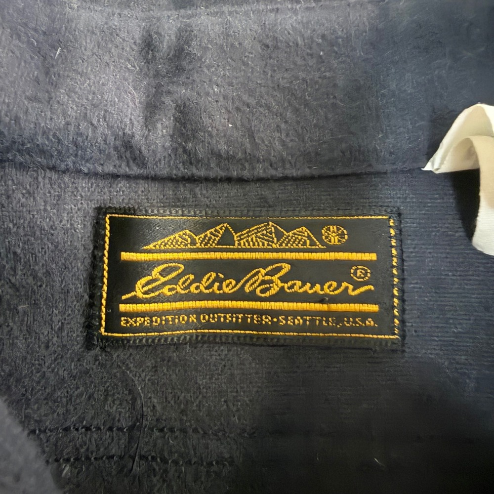 Eddie Bauer Chamois Shirt Mens L Black Elbow Patch Padded Sportsman Shooting - Picture 3 of 9